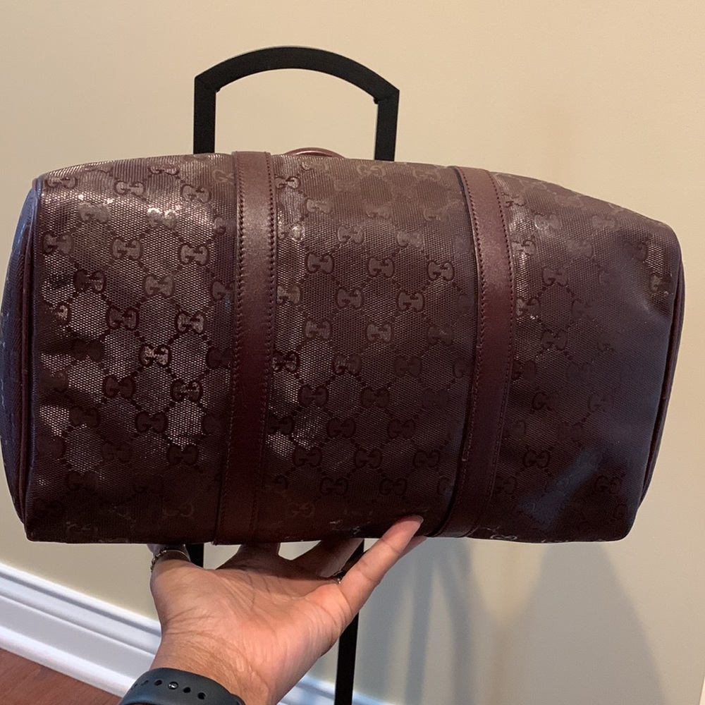 Authentic Gucci Imprime Monogram Medium Joy Boston Bordeaux - Picture 10 of 15